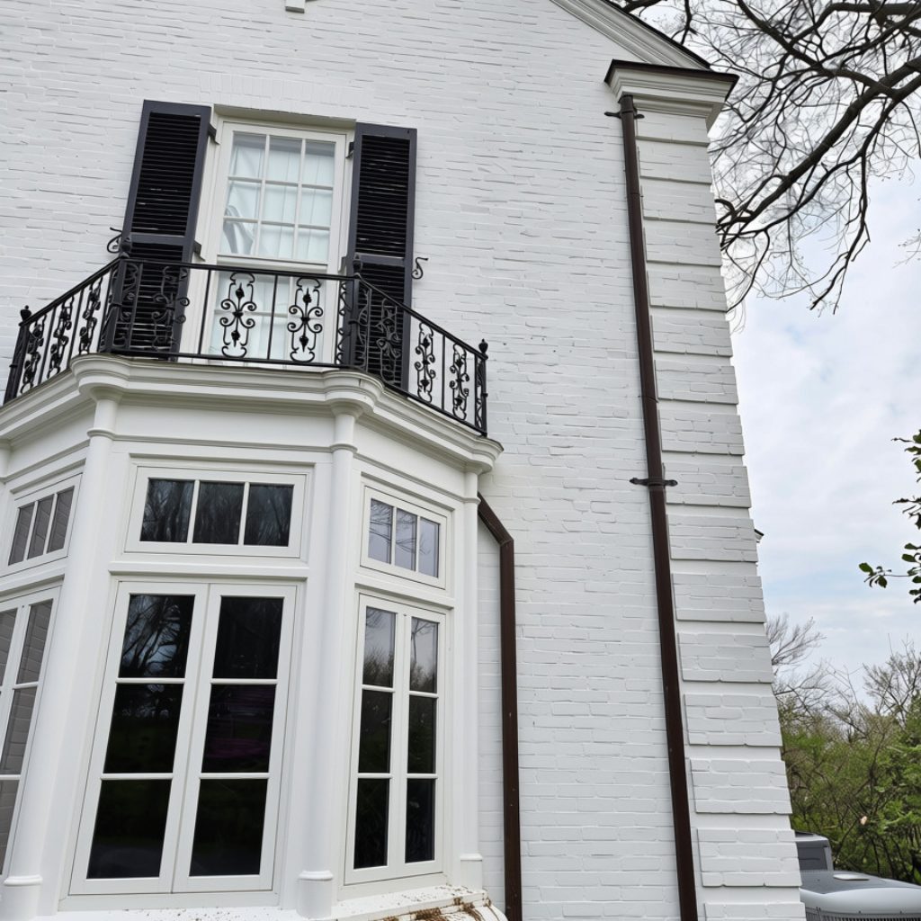 After — Painted brick colonial, organic staining removed by Shine in Cincinnati