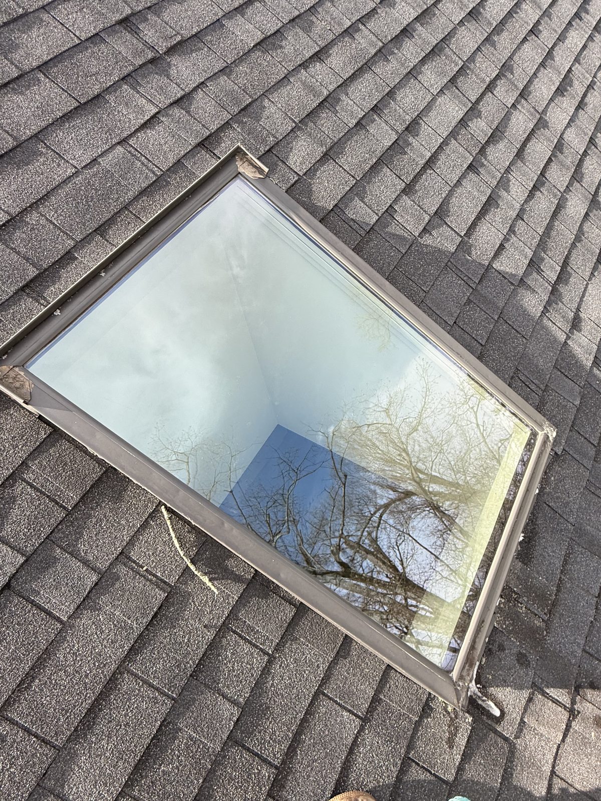 After — Window cleaning — skylight glass, hard water and grit removed